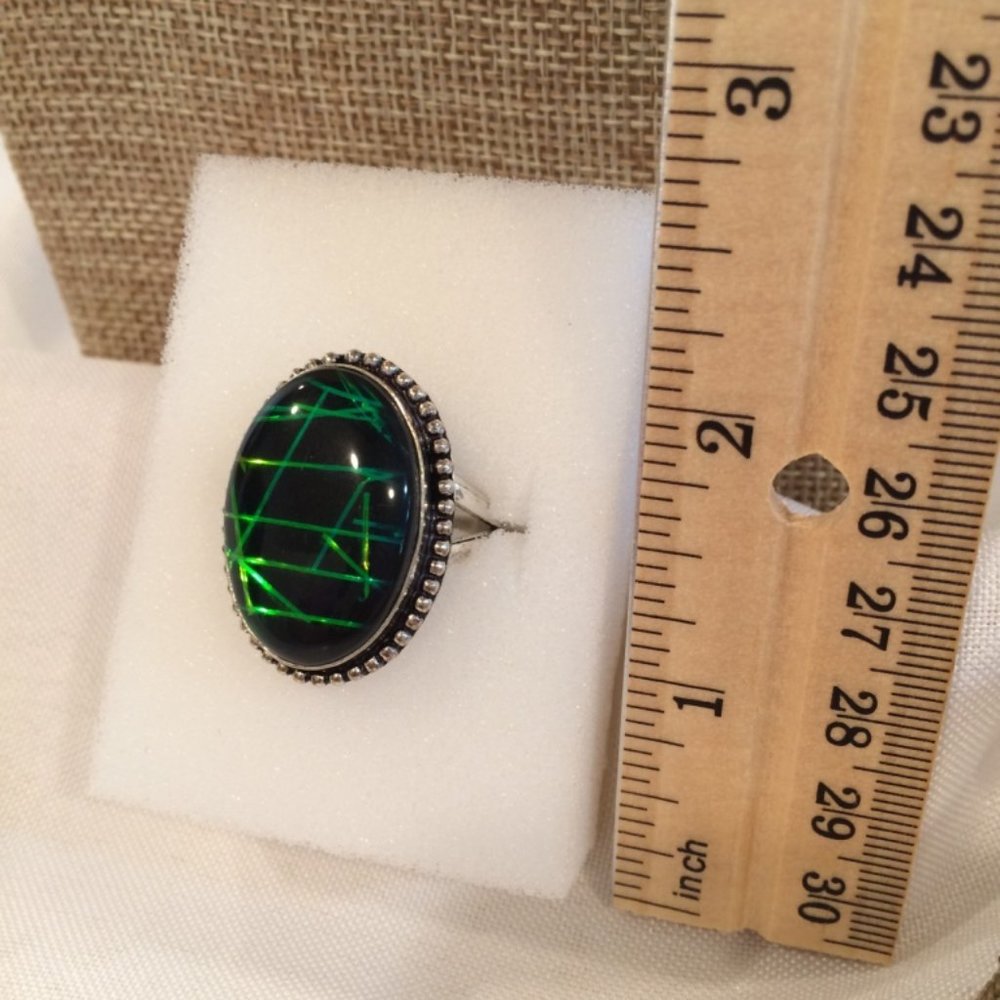 New Artisan Neon Lights Dichroic SS Ring - Picture 6 of 11